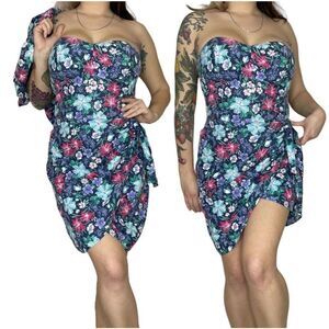 Vtg All that Jazz Juniors Floral Mini Dress 14 Matching Bolero Ridgemont High